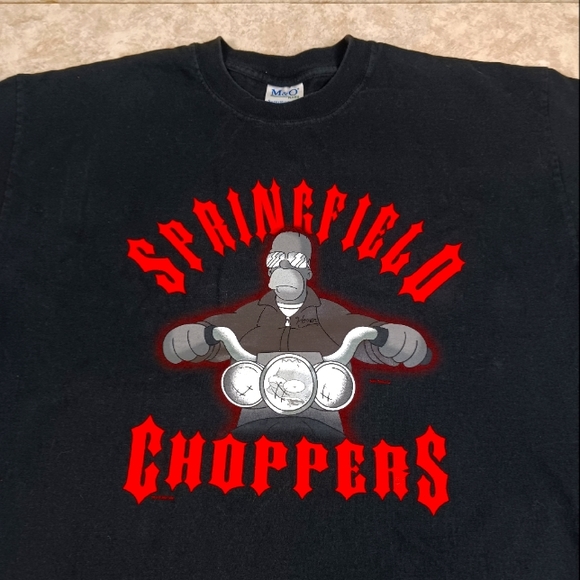 SIMPSONS "SPRINGFIELD CHOPPERS" T-Shirt Size XL Black 2004 - Picture 1 of 5